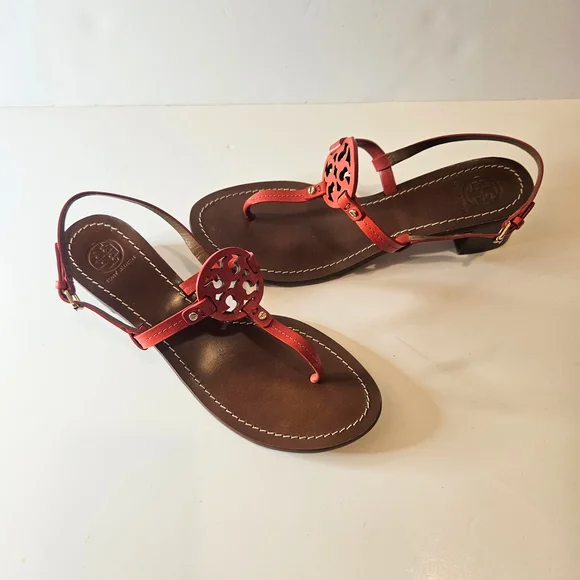 Tory Burch Miller Block Heel Sandals in Bright Samba (Size 9) - Picture 8 of 8